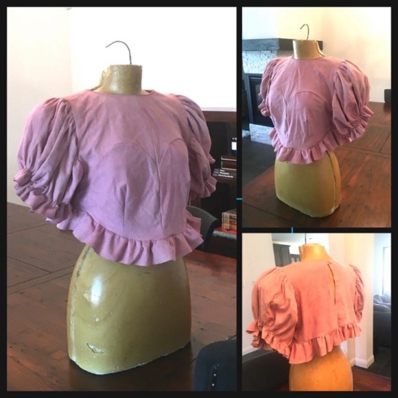 Free People x Mangrami 💕 crop top suede bustier - Picture 3 of 8